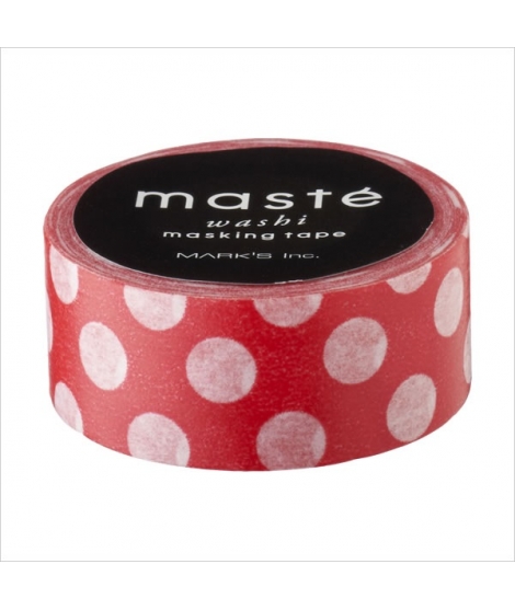 Masking Tape Polka Dots Red - masté