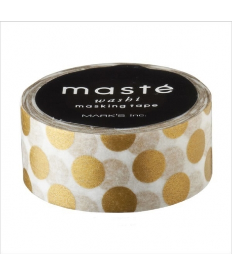 Masking Tape Polka Dots Gold - masté