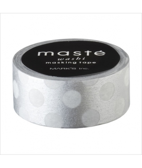 Masking Tape Polka Dots Silver - masté