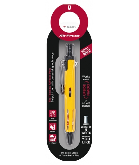Stylo à Bille AirPress Jaune 0.7mm - TOMBOW