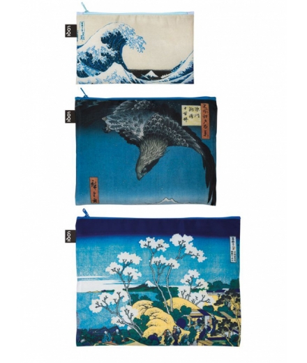 Set De 3 Pochettes Zippées Hokusai - LOQI