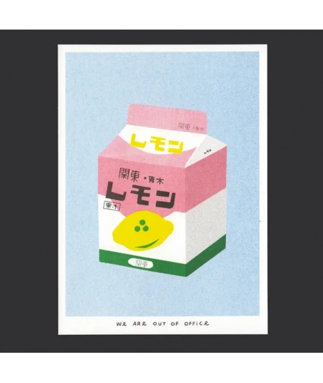 Affiche A5 Risographie Lait Au Citron - WE ARE OUT OF OFFICE