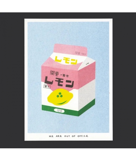 Affiche A5 Risographie Lait Au Citron - WE ARE OUT OF OFFICE