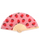 Eventail Japonais Fraise Avec Strap / NISHIKAWA