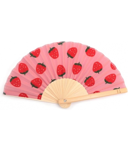 Eventail Japonais Fraise Avec Strap / NISHIKAWA
