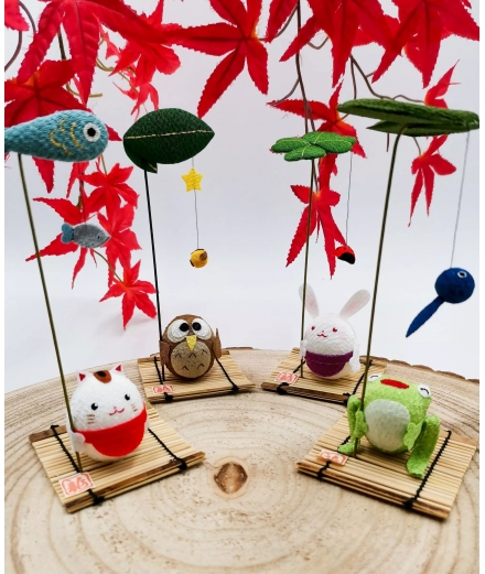 Figurine Porte-Bonheur Grenouille Chirimen - AOI TRADING