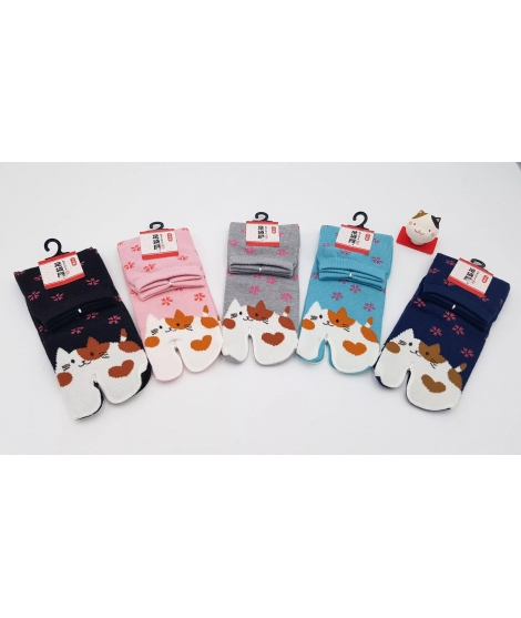 Chaussettes Tabi Chat Made In Japan 34-40 - AOI TRADING