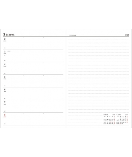 Recharge Agenda 2026 Semainier B6 WEEKLY LEFT - MARK'S