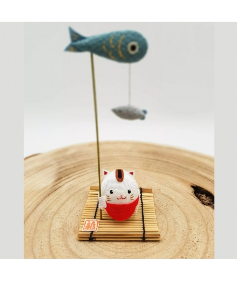 Figurine Porte-Bonheur Chat Chirimen - AOI TRADING