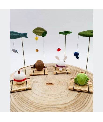 Figurine Porte-Bonheur Chat Chirimen - AOI TRADING