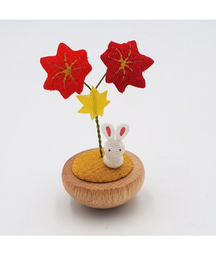 Figurine Lapin Erable en Chirimen - AOI