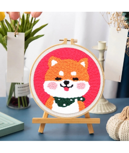 Kit Punch Needle Shiba Inu - FIGURES D'ART
