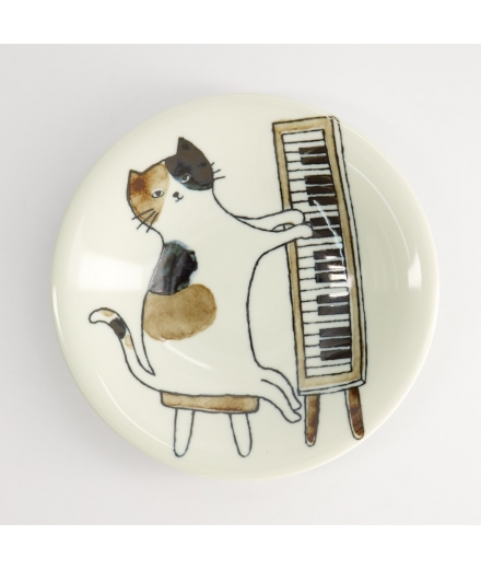 Assiette Japonaise Neko Maruke Piano / TOKYO DESIGN