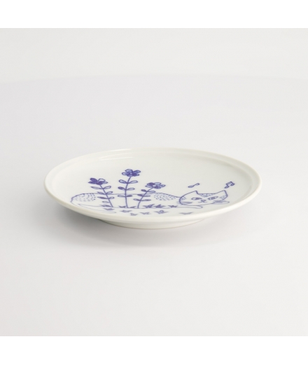Petite Assiette Japonaise Neko Maruke Bleue / TOKYO DESIGN