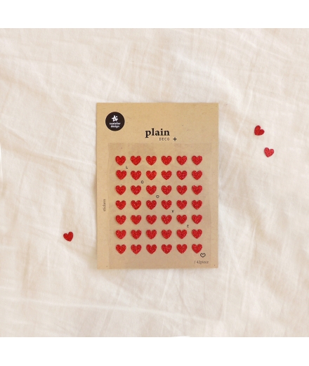 Gommettes Stickers Paillettes Coeur Rouge - SUATELIER