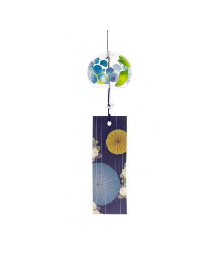 Furin En Verre Motif Ajisai 