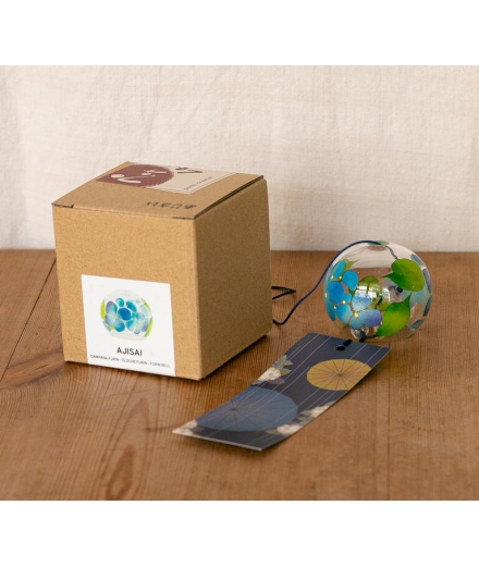 Furin En Verre Motif Ajisai 