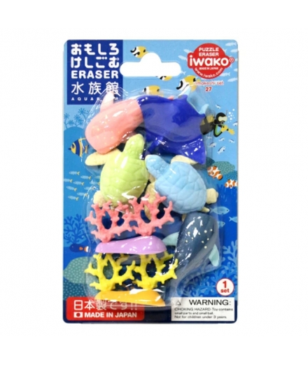 Set De Gommes Japonaises Aquarium - IWAKO