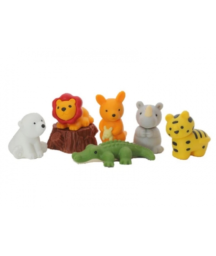 Set de Gommes Japonaises Animaux Safari - IWAKO