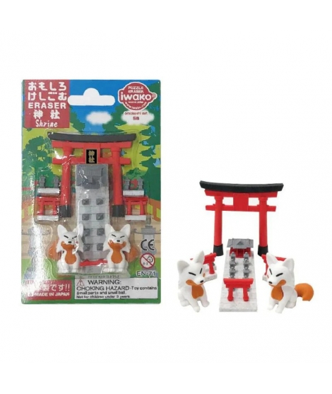 Set de Gommes Japonaises Temple Inari - IWAKO