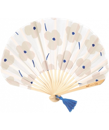 Éventail Japonais Avec Étui Beige - WPC