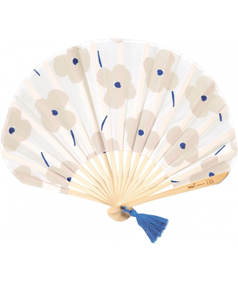 Éventail Japonais Avec Étui Beige - WPC