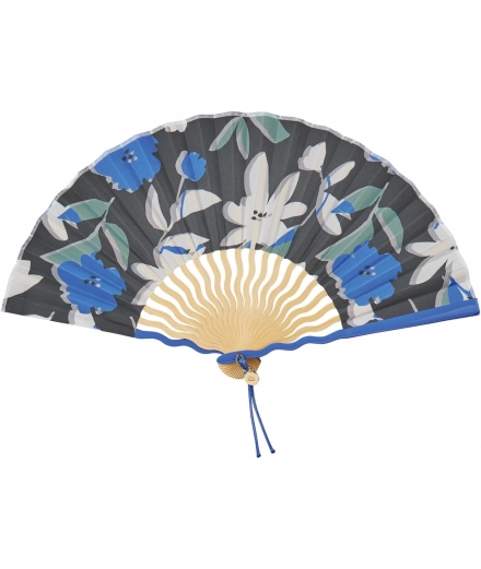 Coffret Éventail Japonais Avec Étui Bleu- WPC