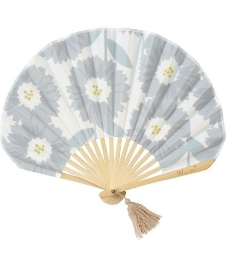 Éventail Japonais Avec Étui Gris - WPC