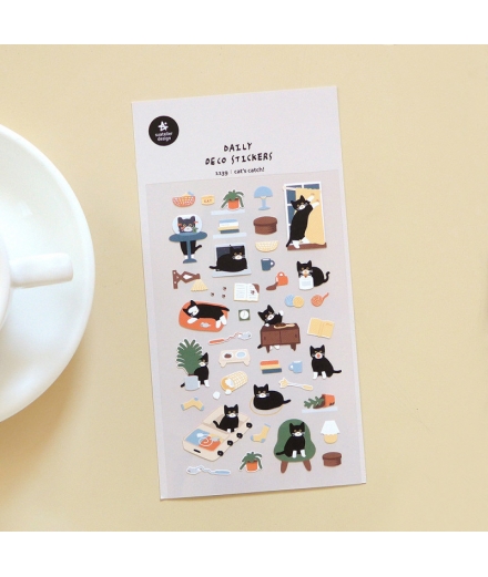 Stickers Daily Deco Cat's Catch - SUATELIER