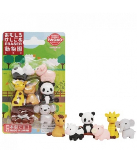 Set de Gommes Japonaises Animaux Safari - IWAKO