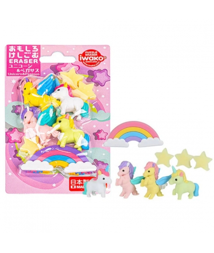 Set De Gommes Japonaises Licornes - IWAKO