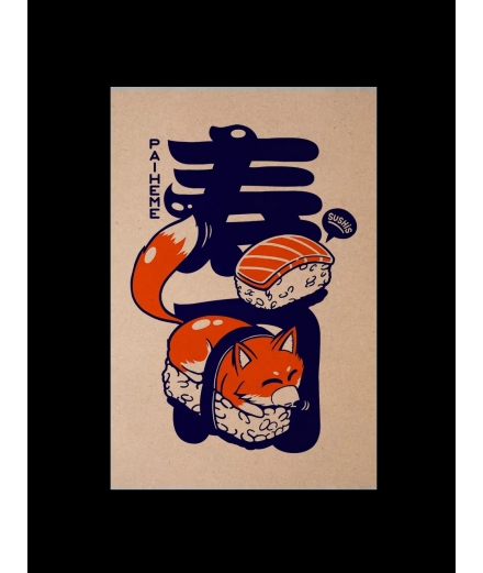 Carte Postale Sushi Fox - PAIHEME STUDIO