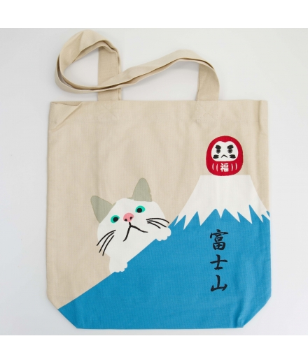 Tote Bag Chat Blanc et Fuji - FRIENDSHILL