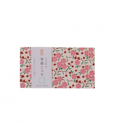 Mini Bloc Notes Yuzen Washi Fleurs Roses - SHOGADO