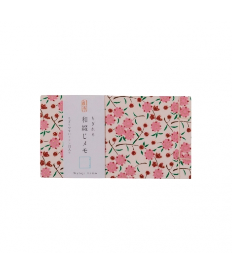 Mini Bloc Notes Yuzen Washi Fleurs Roses - SHOGADO