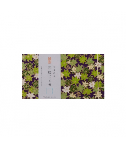 Mini Bloc Notes Yuzen Washi Momiji Bleu - SHOGADO