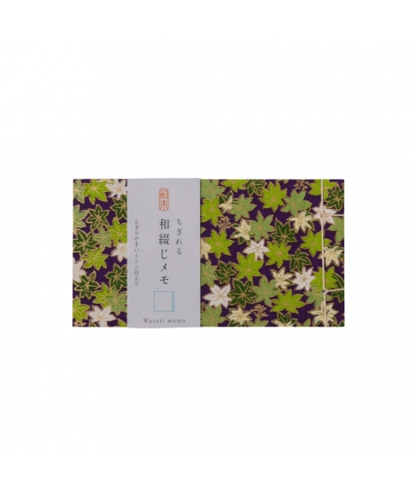 Mini Bloc Notes Yuzen Washi Momiji Bleu - SHOGADO
