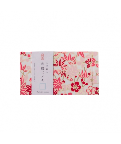 Mini Bloc Notes Yuzen Washi Momiji Rouge - SHOGADO