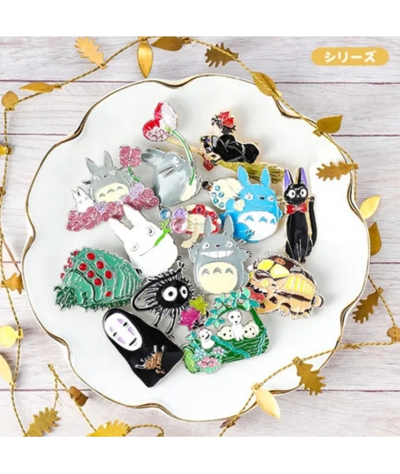 Broche Chat Jiki Noeud Rouge - STUDIO GHIBLI