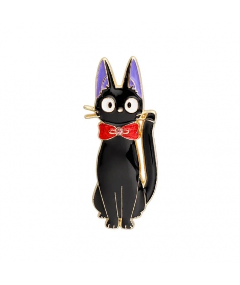 Broche Chat Jiki Noeud Rouge - STUDIO GHIBLI