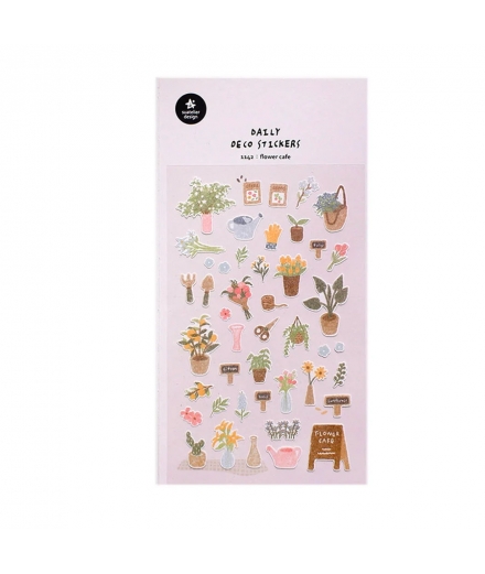Stickers Daily Deco Flower Cafe - SUATELIER