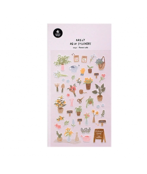 Stickers Daily Deco Flower Cafe - SUATELIER