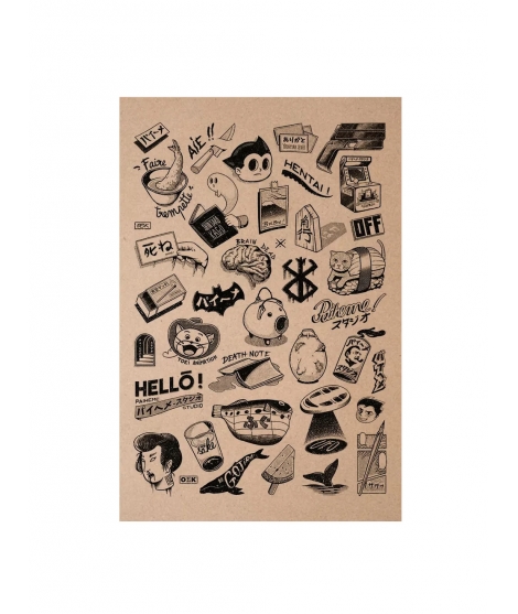 Carte Postale Japanese Tattoo - PAIHEME STUDIO